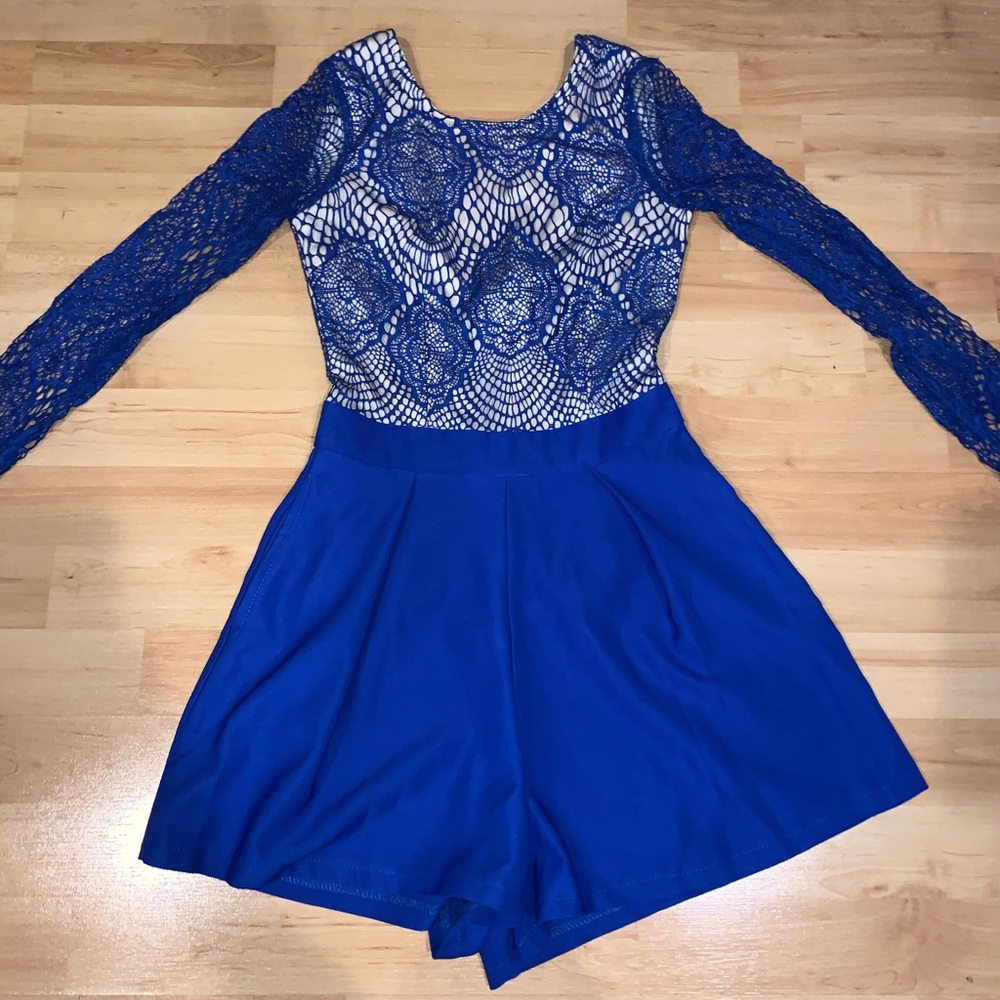 Blue Lace Romper